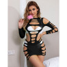 Subblime - 952266 Robe Résille Élastique Manches Longues Noir Taille Unique